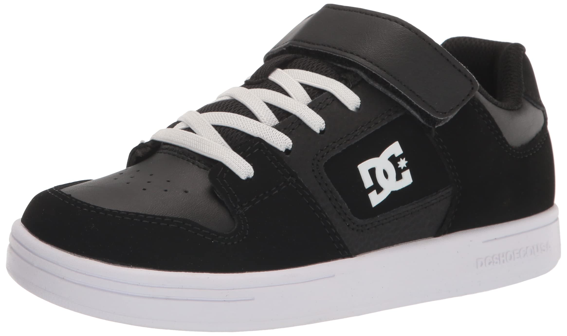 DC Boy's Unisex-Child Manteca 4 V Youth Skate Shoe, Black/Black/White, 1.5 Little Kid