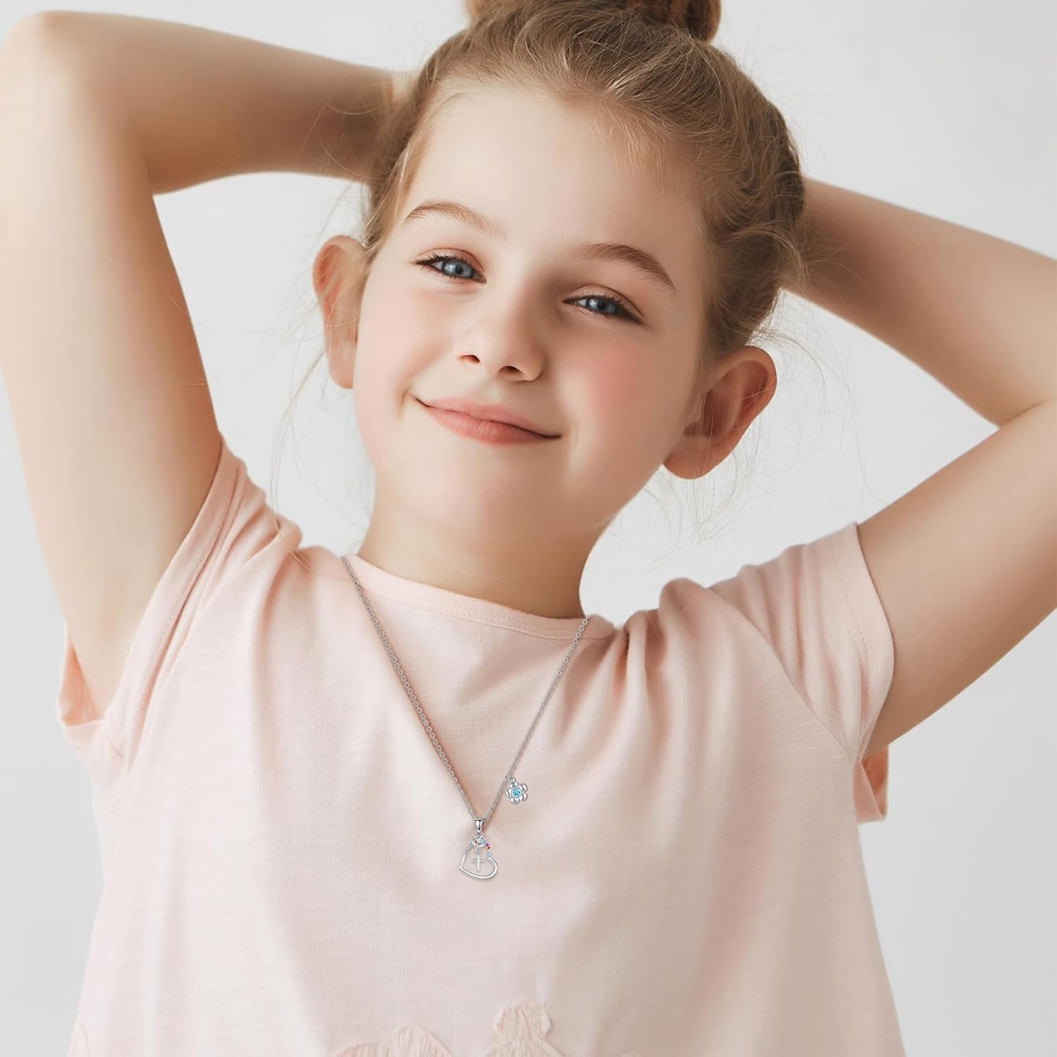 AOBOCO Cross Necklace Birthstone Jewelry Baptism First Communion Confirmation Gifts Necklace for women - Image 2