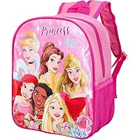 Top Linen (NW) Ltd Girls Disney Princess Vibes Backpack Kids Premium Rucksack Girls Character Back To School Carry Bag With Adjustable Shoulder Straps Pink