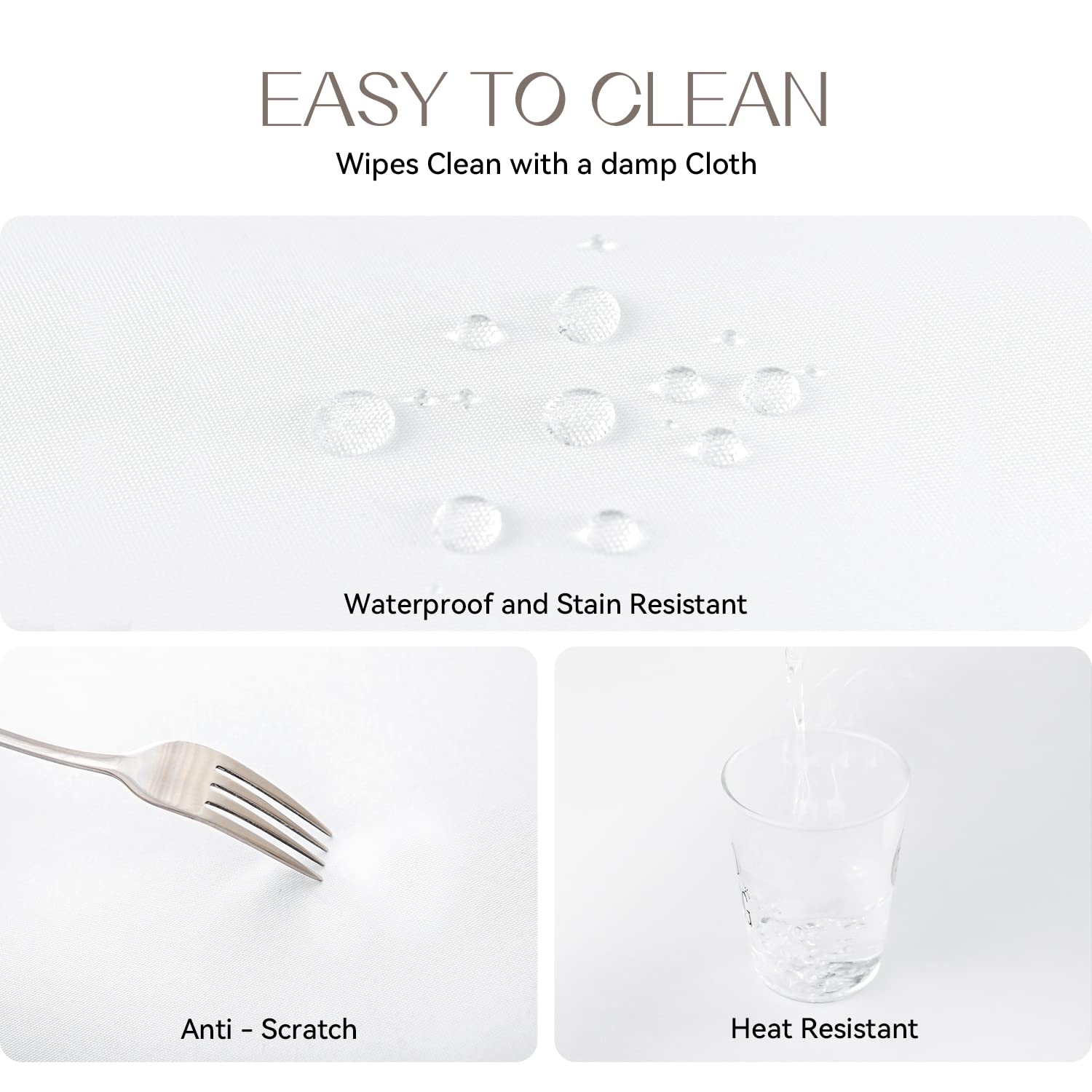 Romanstile Natale Tovaglia rotonda antimacchia 160 cm bianca Tovaglie per 4-6 posti elegante per decorative tavolo da caffè,Sala da Pranzo,Ristorante,Cucina,Bar,Birstro,Feste,giardino