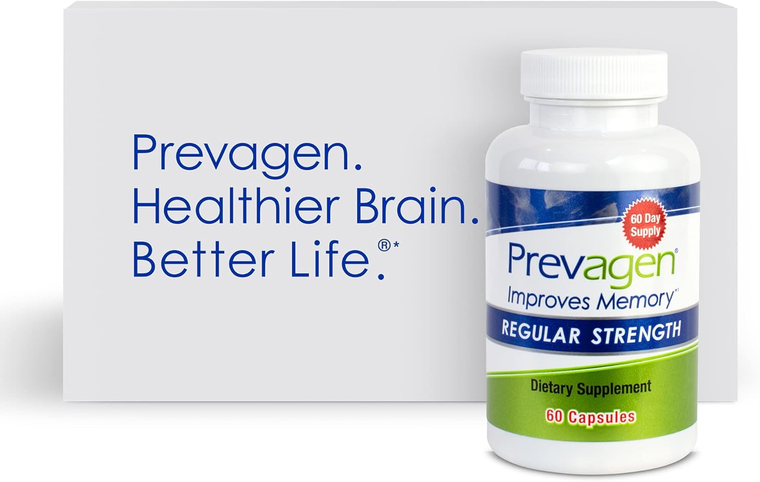 Prevagen Improves Memory – Regular Strength 10mg, 60 Capsules |1 Pack| with Apoaequorin & Vitamin D with Attractive and Stackable Prevagen Storage Box | Brain Supplement for Better Brain Health Prevagen Improves Memory – Regular Strength 10mg, 60 Capsules |1 Pack| with Apoaequorin & Vitamin D with Attractive and Stackable Prevagen Storage Box | Brain Supplement for Better Brain Health