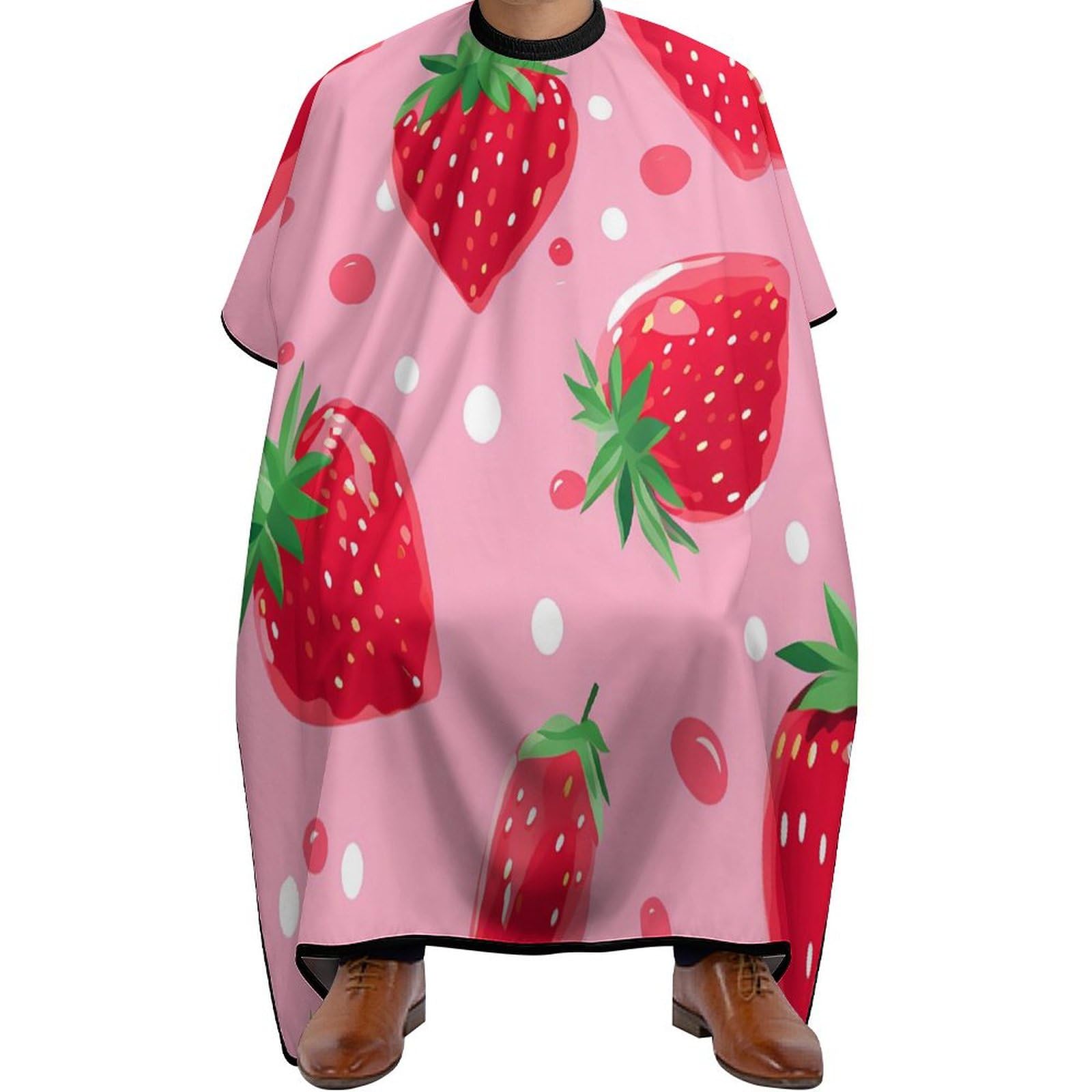 Cute Strawberry Hair Cutting Cape for Men Women Waterproof Barber Cape Adjustable Salon Haircut Capes
