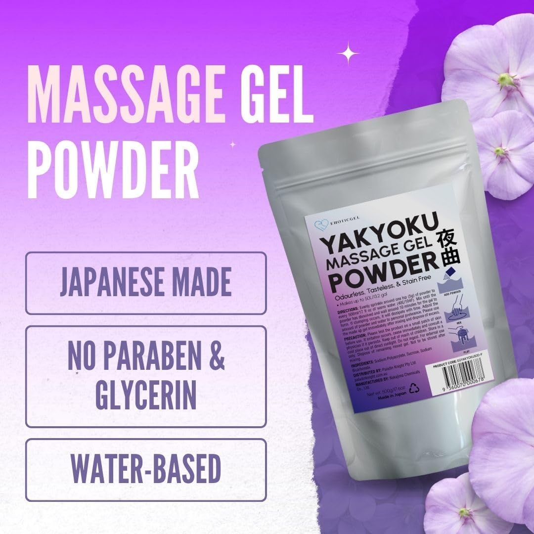 Polvere di Gel da Massaggio Nuru Giapponese | Formulata con Aloe Vera Naturale e Alga Marina | Prodotto in Giappone | Senza Parabeni né Glicerina | Senza Profumo (Yakyoku - 500g)