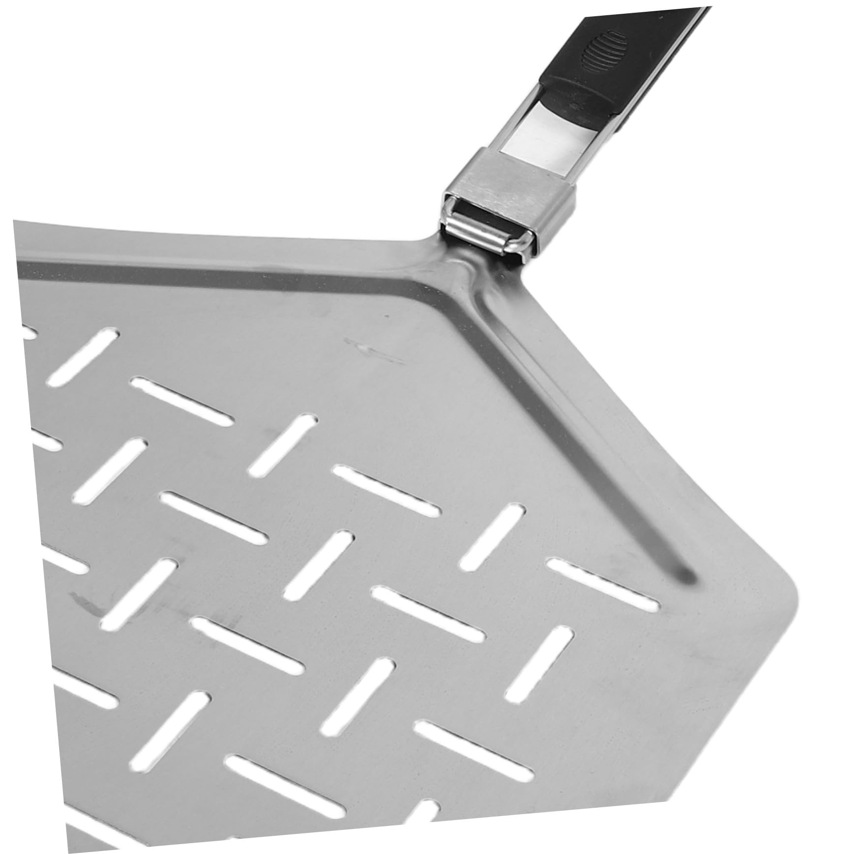 SOLUSTRE Faltbarer Pizzaschieber aus Edelstahl Perforierter Pizzaspatel mit Klappbarem Griff 33cm Rutschfest für Selbstgemachte Pizza Backofen und Grillzubehör