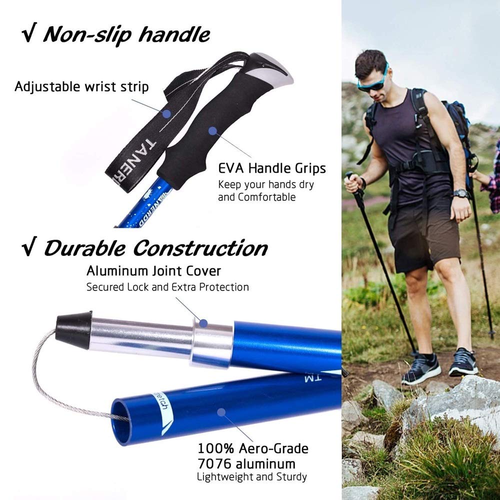Ultralekki aluminiowy kij trekkingowy, 5-sekcyjny składany kij do wspinaczki górskiej na świeżym powietrzu, przenośny sprzęt do wspinaczki, dłoń, modny Chaser of Light