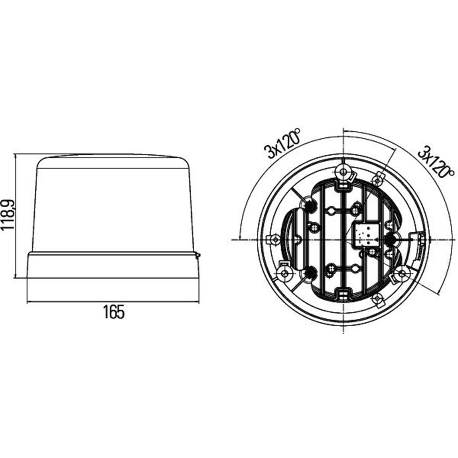HELLA LED Światła ostrzegawcze - KL 7000 - 12V / 24V - żółty - Oprawa/przykręcany - Przewodu: 120[mm] - Wtyczki: Flachstecker - Ilość: 1 - 2XD 012 972-001