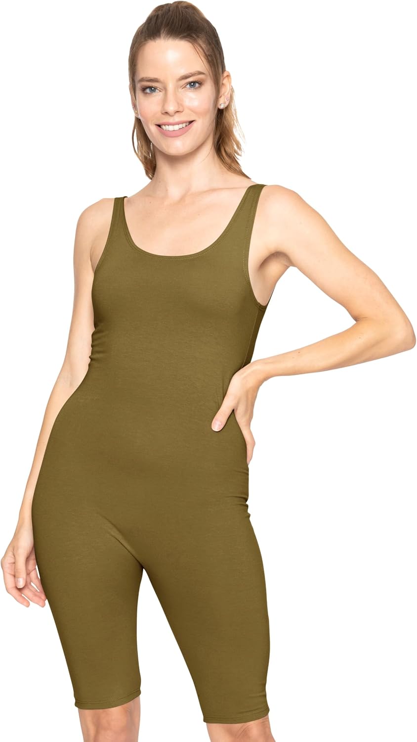 STRETCH IS COMFORT Teamwear Women's Regular and Plus Size Cotton Tank Unitard
