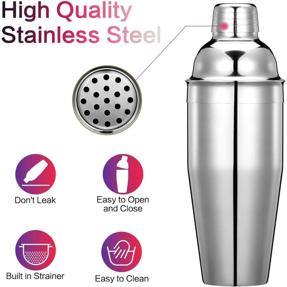 Shaker à cocktails Ensemble de 5 shakers à cocktail en acier inoxydable de 750 ml, ustensiles de bar for barmans