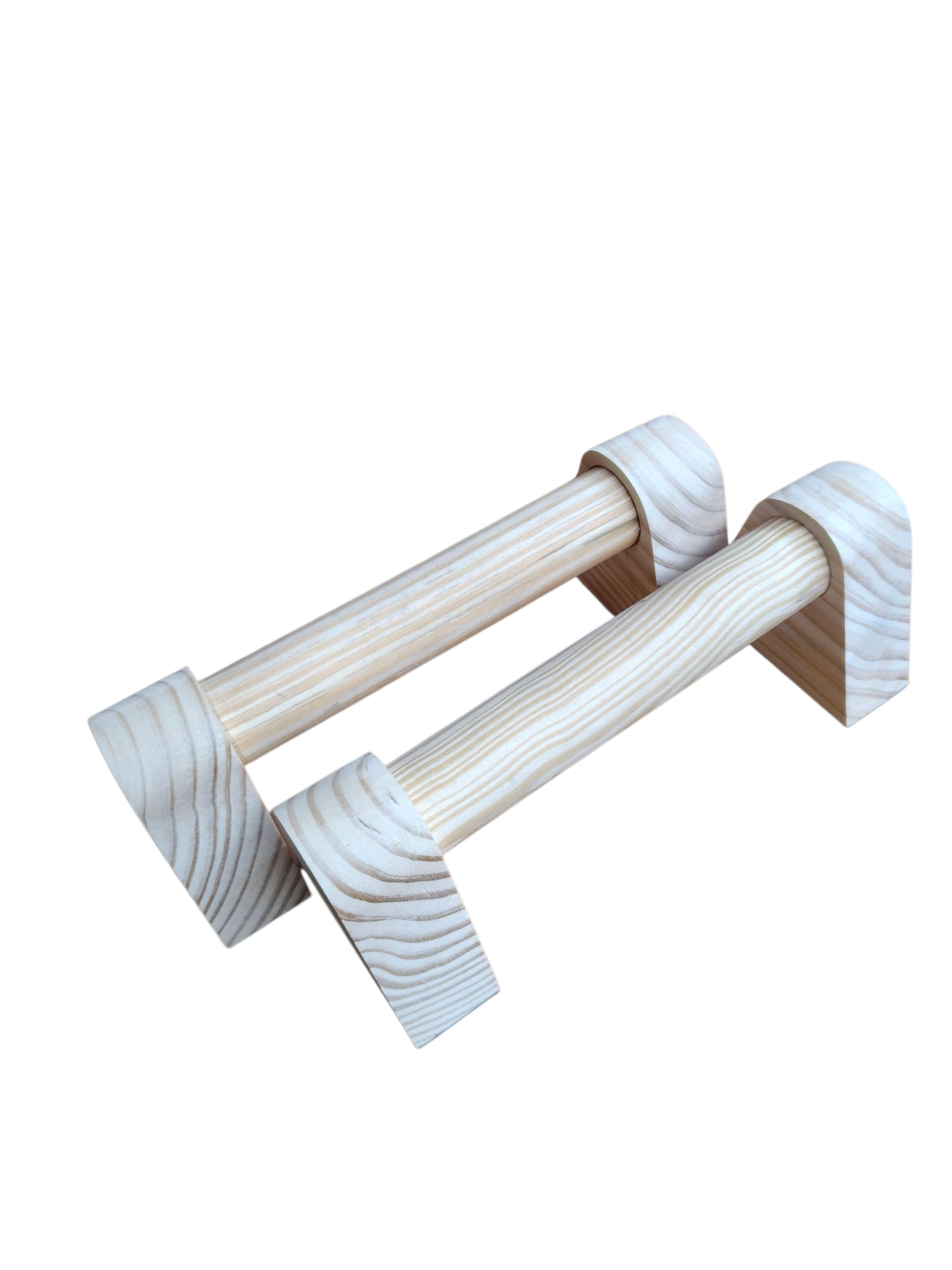 Wooden Parallettes Bars for Calisthenics, Handstand Training Push Up Bars, Light Weight Heavy Duty Pushup Handles, 2 Pieces, Natural Pine wood, Canadian pine wood