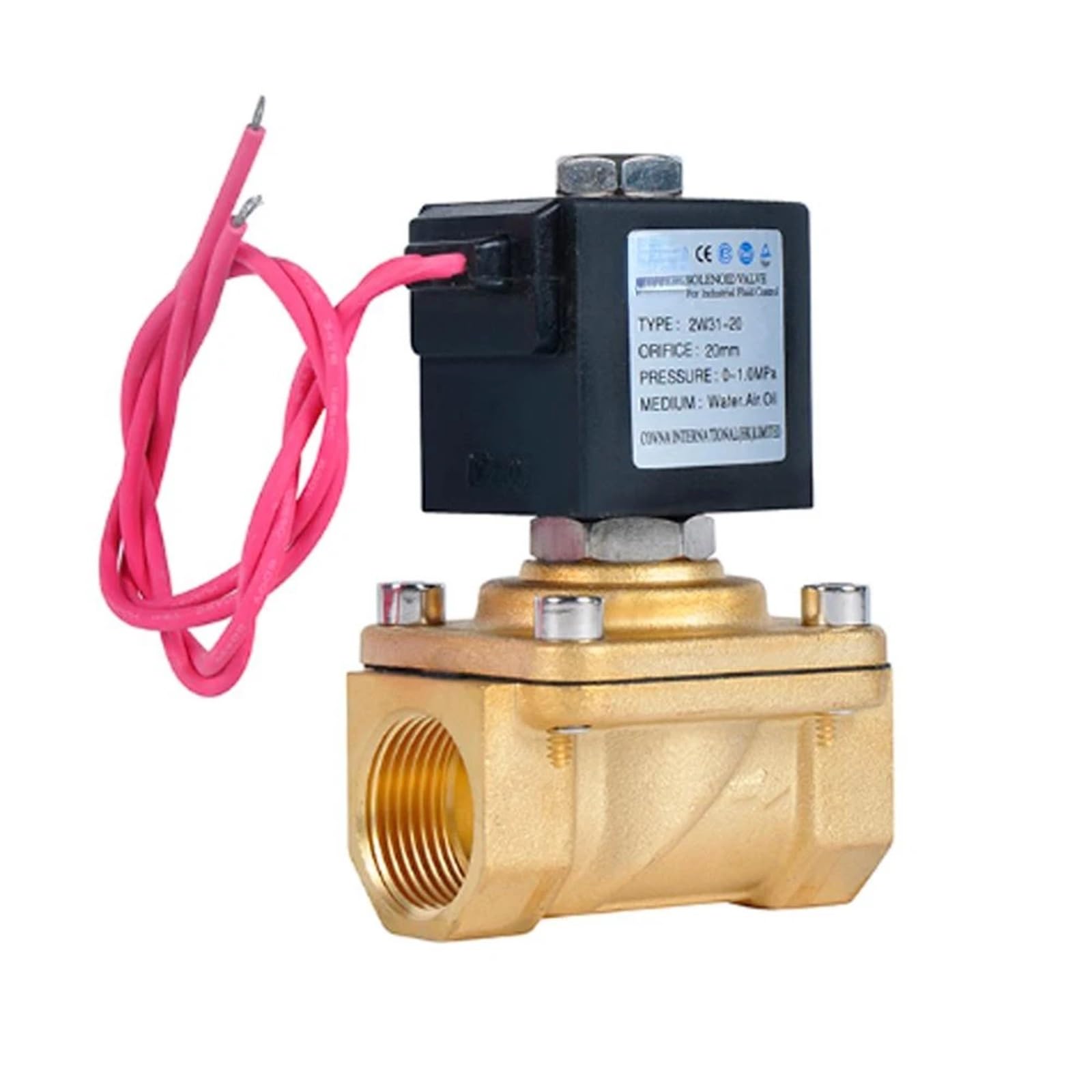UWUKCJOKQ Electrical Valve 220V AC 2" DN50 Flow Control 12V Solenoid Shut-Off for Water
