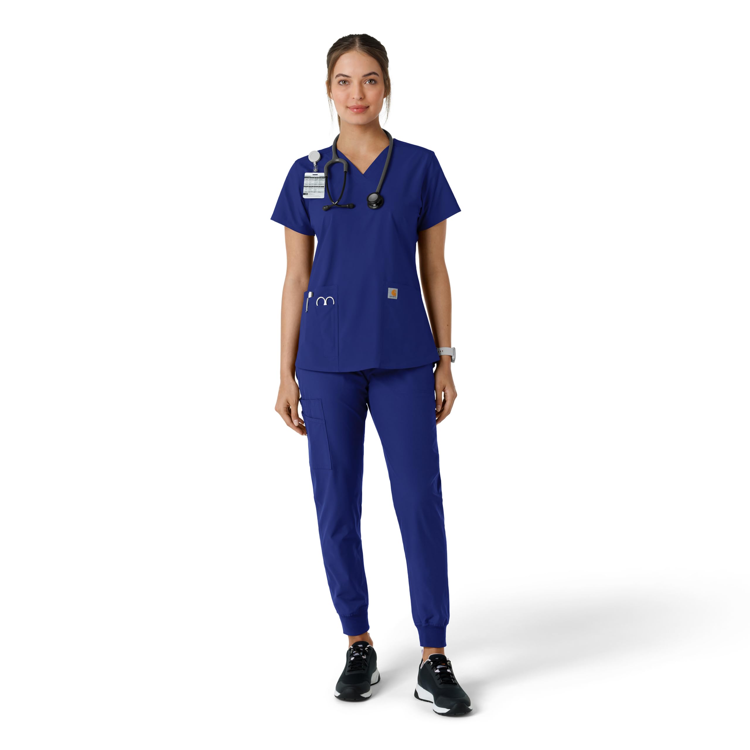 Carhartt Scrubs C12313 damski top Force® Essentials Modern Fit z dekoltem w serek, niebieski (Galaxy Blue), XL