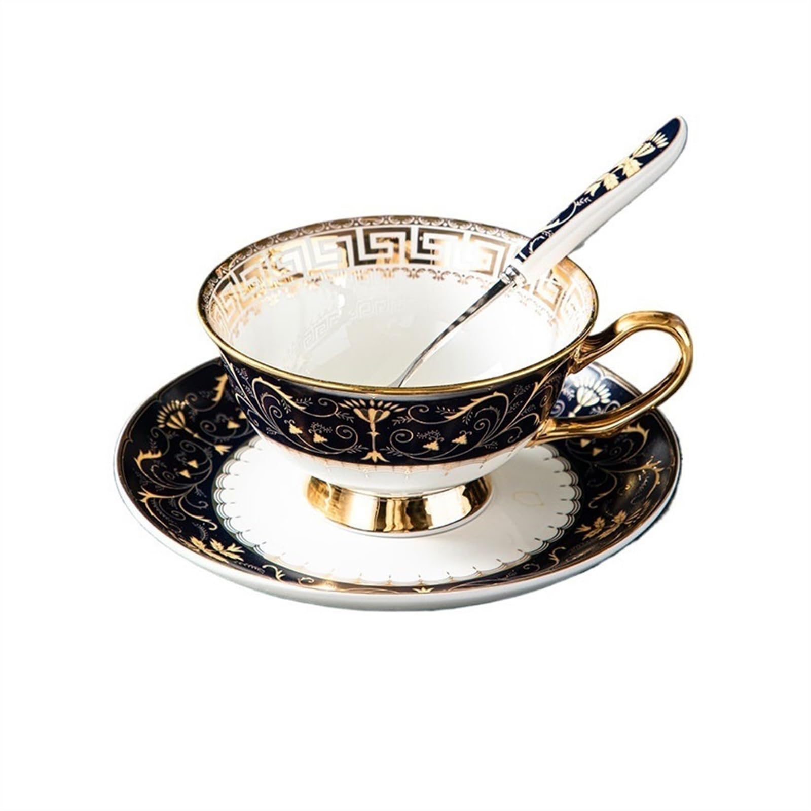 Zestaw filiżanek do herbaty i spodków, filiżanki do kawy i gorącej czekolady retro kubek z porcelany kostnej europejski styl zestaw filiżanek do kawy ceramiczne kubki i spodki wysokiej jakości