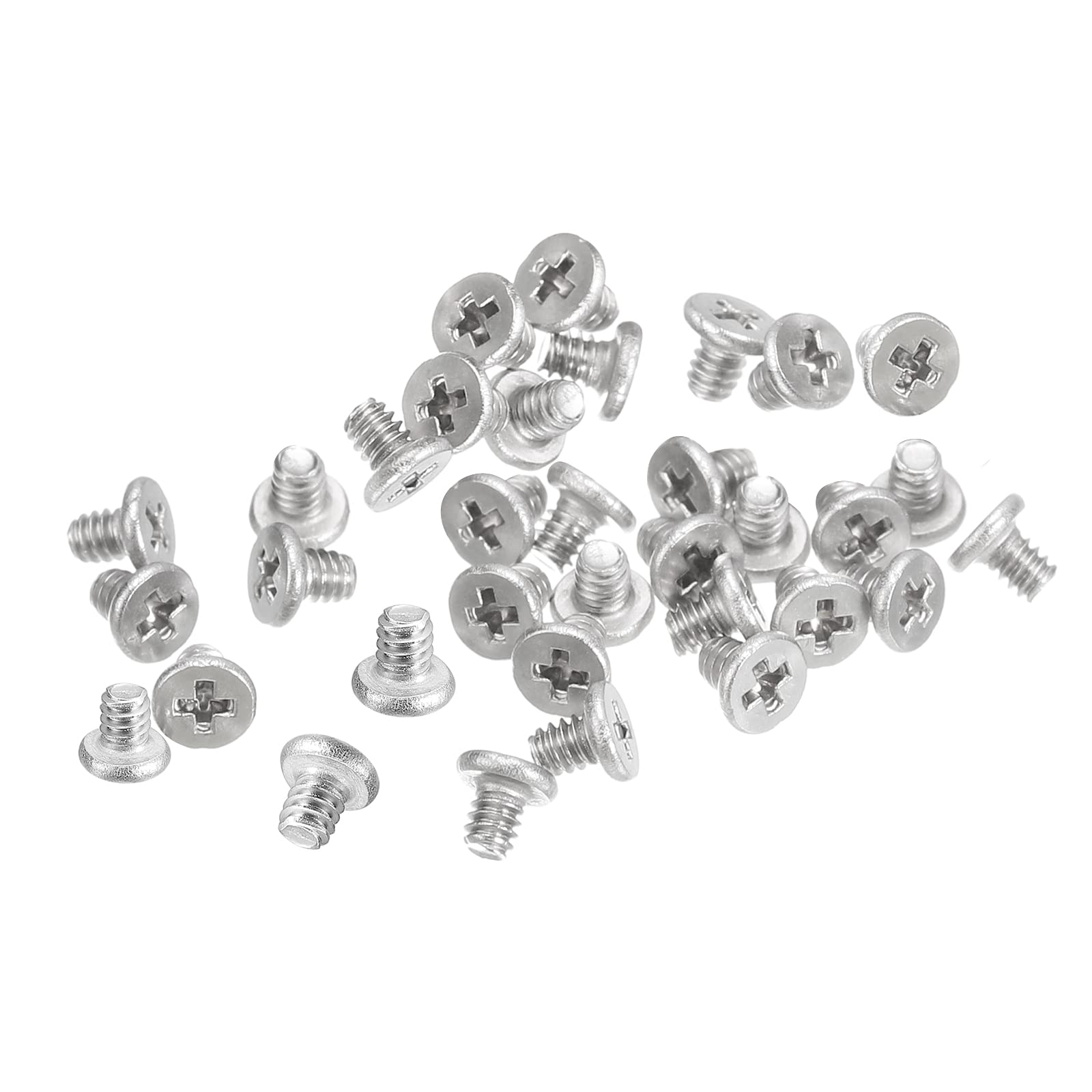 uxcell M1.6-0.35 x 2mm 100Pcs Flat Round Head Screws 304 Stainless Steel Phillips Drive Machine Screws Hardware Fastener for Furniture Connection-image-21