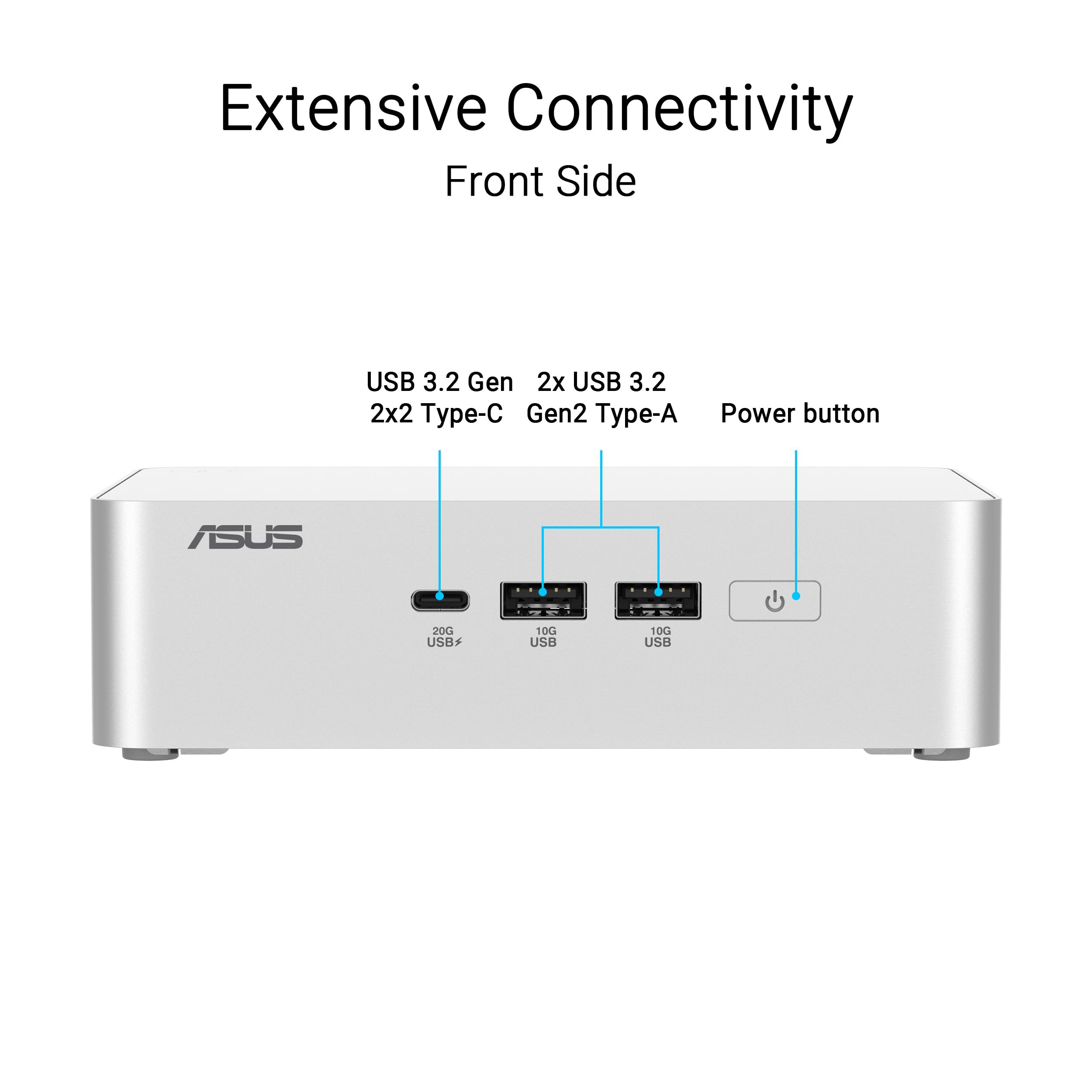 ASUS NUC 15 Pro+ Barebones Mini PC con Intel Series 2 Core Ultra 9 285H, fino a 96 GB di RAM DDR5, Dual Storage, Thunderbolt™ 4, Wi-Fi 7 e Bluetooth 5.4, telaio in alluminio argentato senza attrezzi