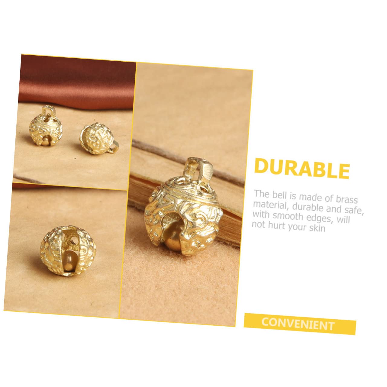 MAGICLULU 10 Set Piccolo Portachiavi Arredamento Campanellini Per L'artigianato Natale Campane in Miniatura Per L'artigianato Campana Sospesa Ottone Golden 10 Pezzi * 10