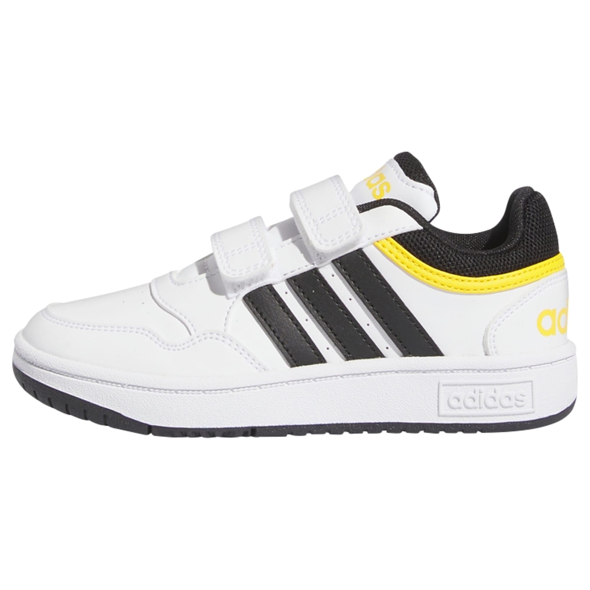 adidas Unisex - Bambini Hoops Lifestyle Basketball Hook-and-Loop Shoes, Cloud White / Core Black / Bold Gold, 30 EU