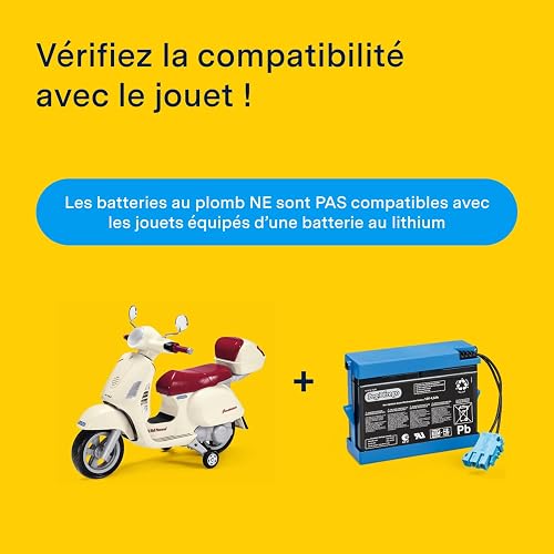 PEG Batterie 12V/4.5Ah - Pièce de Rechange Originale Rechargeable pour Véhicules Électriques Peg Perego - 5