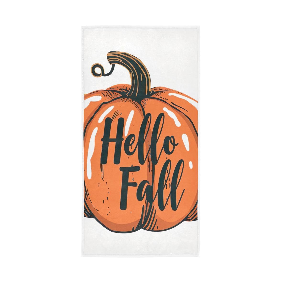 LSRCPD Pumpkin with Text Hello Fall Hand Towels, Hand Towels and Washcloths for Bathroom 15 x 30 Inches