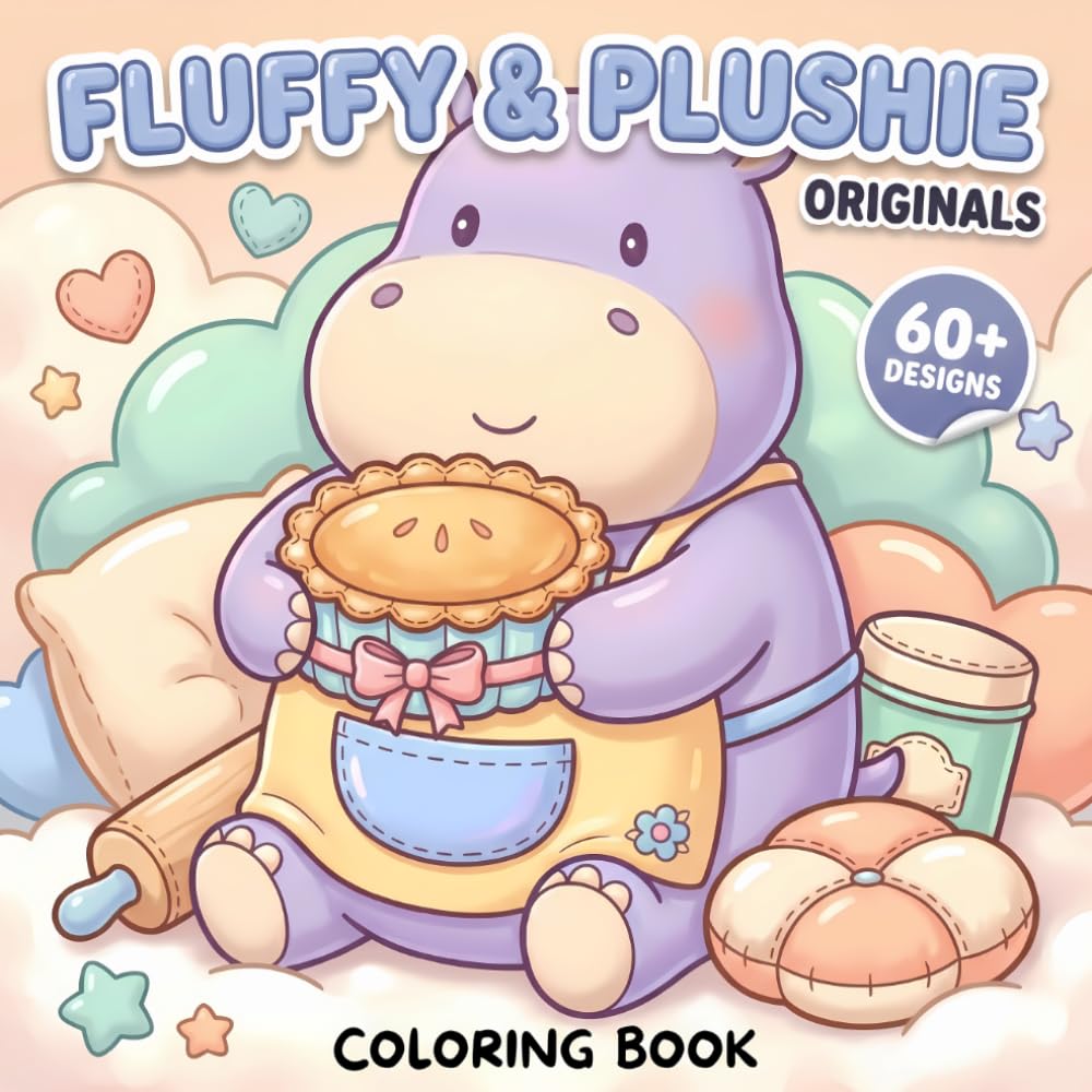 Fluffy & Plushie Originals: Adorable Animal Coloring Book With Cozy Designs For Stress Relief, Imagination, And Creative Play
