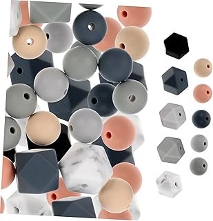 Hoement 100 Peças Kit De Contas De Silicone Em Massa Joias Pulseira De Contas Joias Para Artesanato Contas De Silicone Em Massa Contas Soltas De Silicone Faça Você Mesmo Contas De Joias