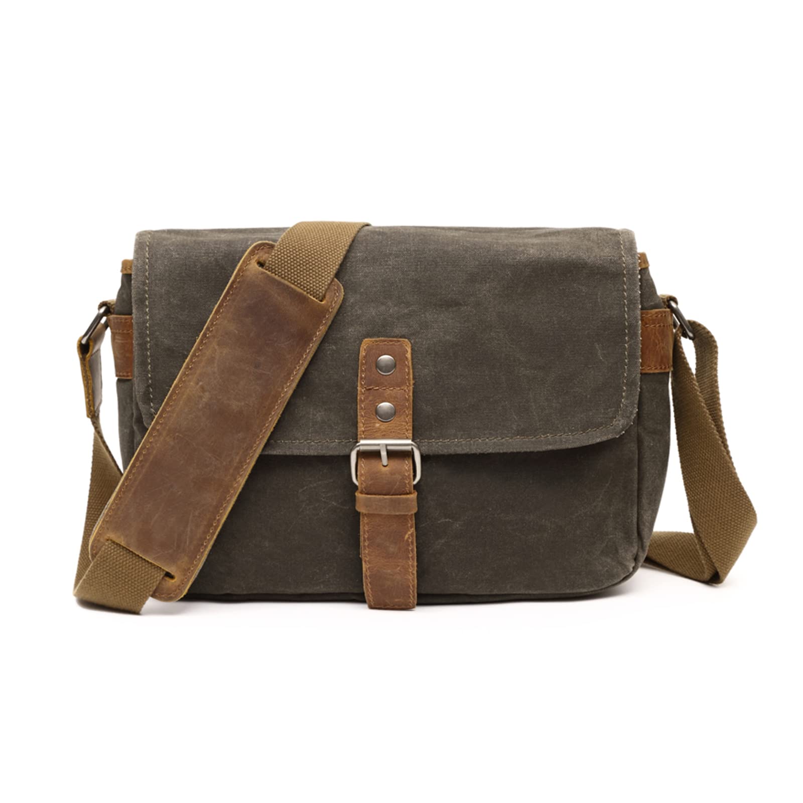 FANDARE Bolso de la Cámara de DSLR Bolso de la Lona Bolsa de Honda Hombre Mujer Bolso Bandolera Bolsa de Mensajero para Estudiante Viaje Trabajo Universidad Business Bolso Ejercito Verde