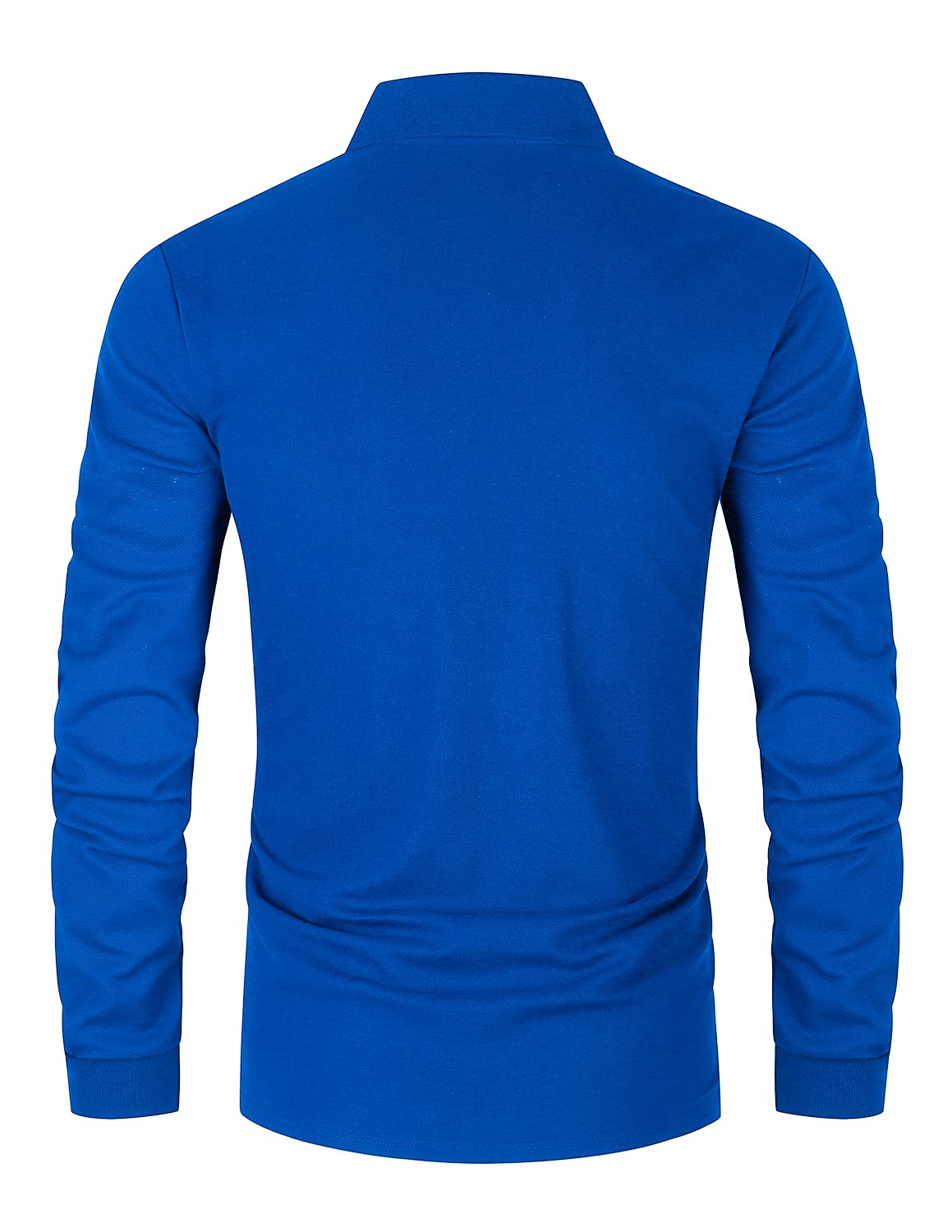 VMSUCIJ Polo Manica Lunga Uomo Maglietta con Abbottonatura Patchwork a Doppio Triangolo Elegante Cotone T-Shirt con Taschino