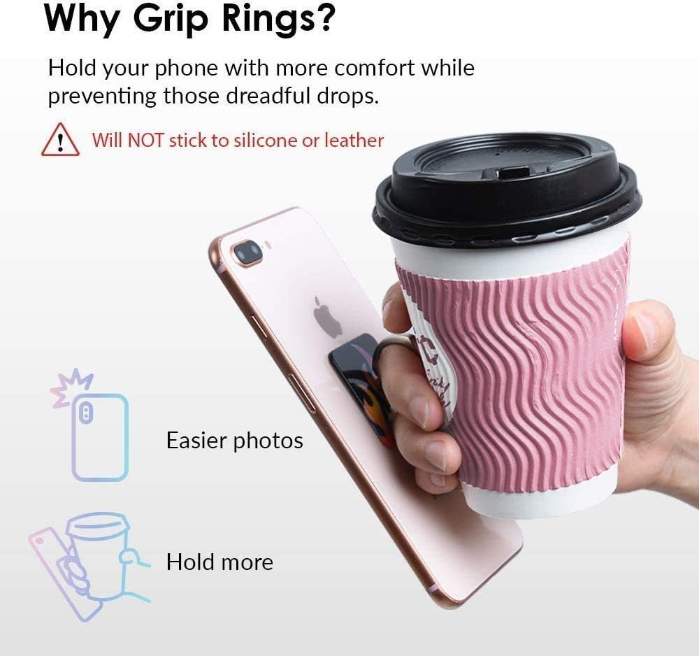Velvet Caviar Cell Phone Ring Holder - Finger Ring & Stand - Improves Phone Grip Compatible with iPhone, Galaxy and Most Cases (Except Silicone/Leather) - Nebula