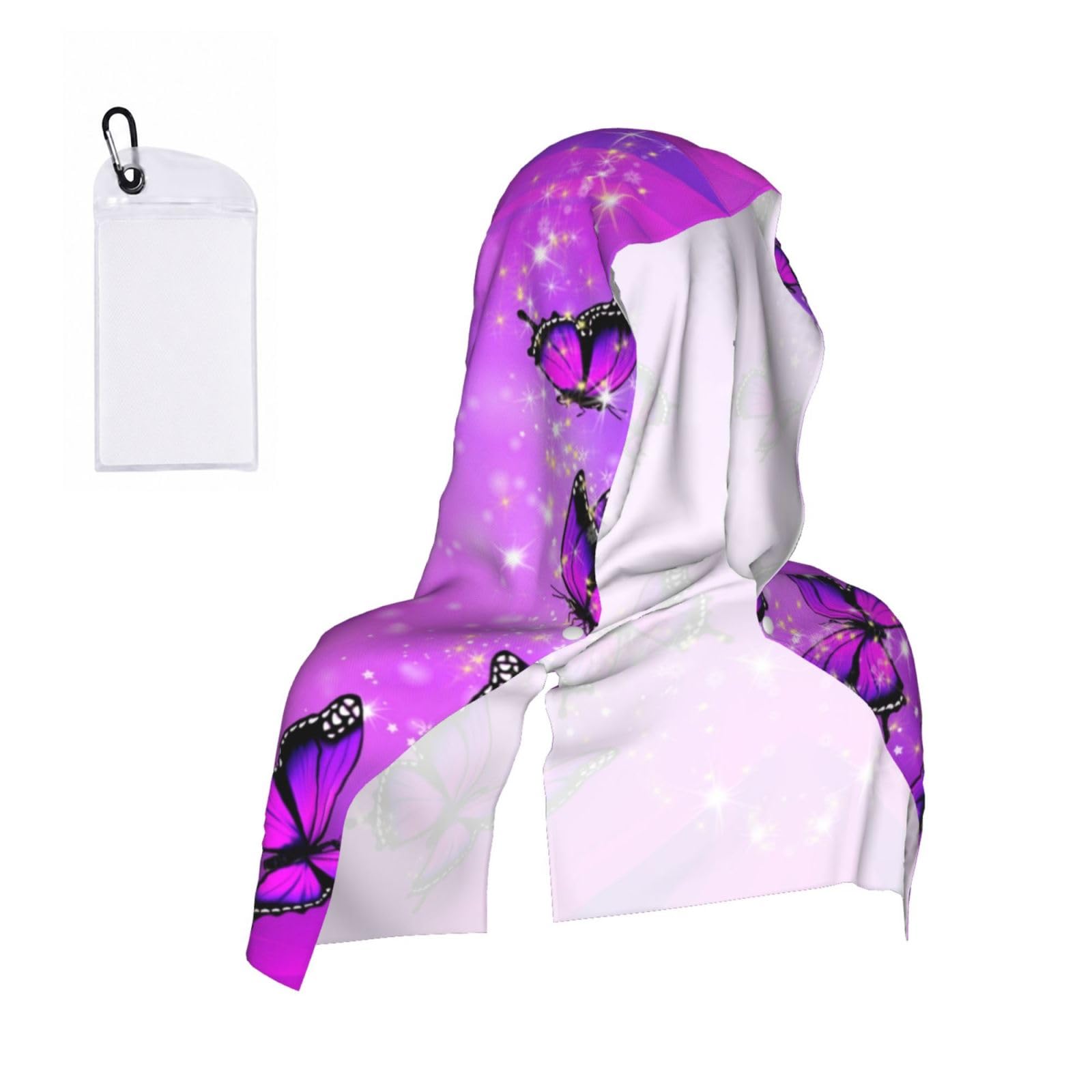 ESNAIUVCD Butterfly Print Multifunctional Cooling Hoodie Bandana Portable Sweat Absorbing Design For Beach Workouts Exercise Heat Relief Accessories