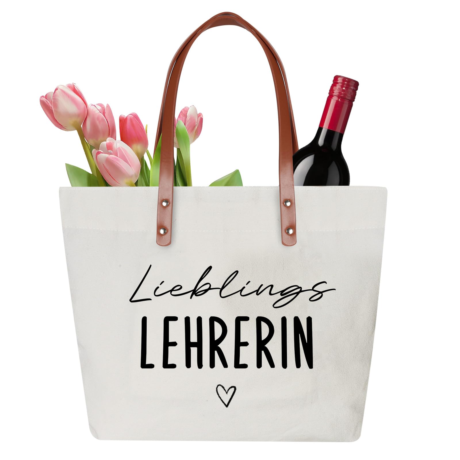 Wzczf Tasche Lehrerin, Shopper Bag Lehrer Geschenk, Baumwollbeutel Lehrer Dankesgeschenk Weihnachten, Lustiges Geschenk für Lehrerin oder Erzieherin zum Abschied, Schulanfang oder als Dankeschön