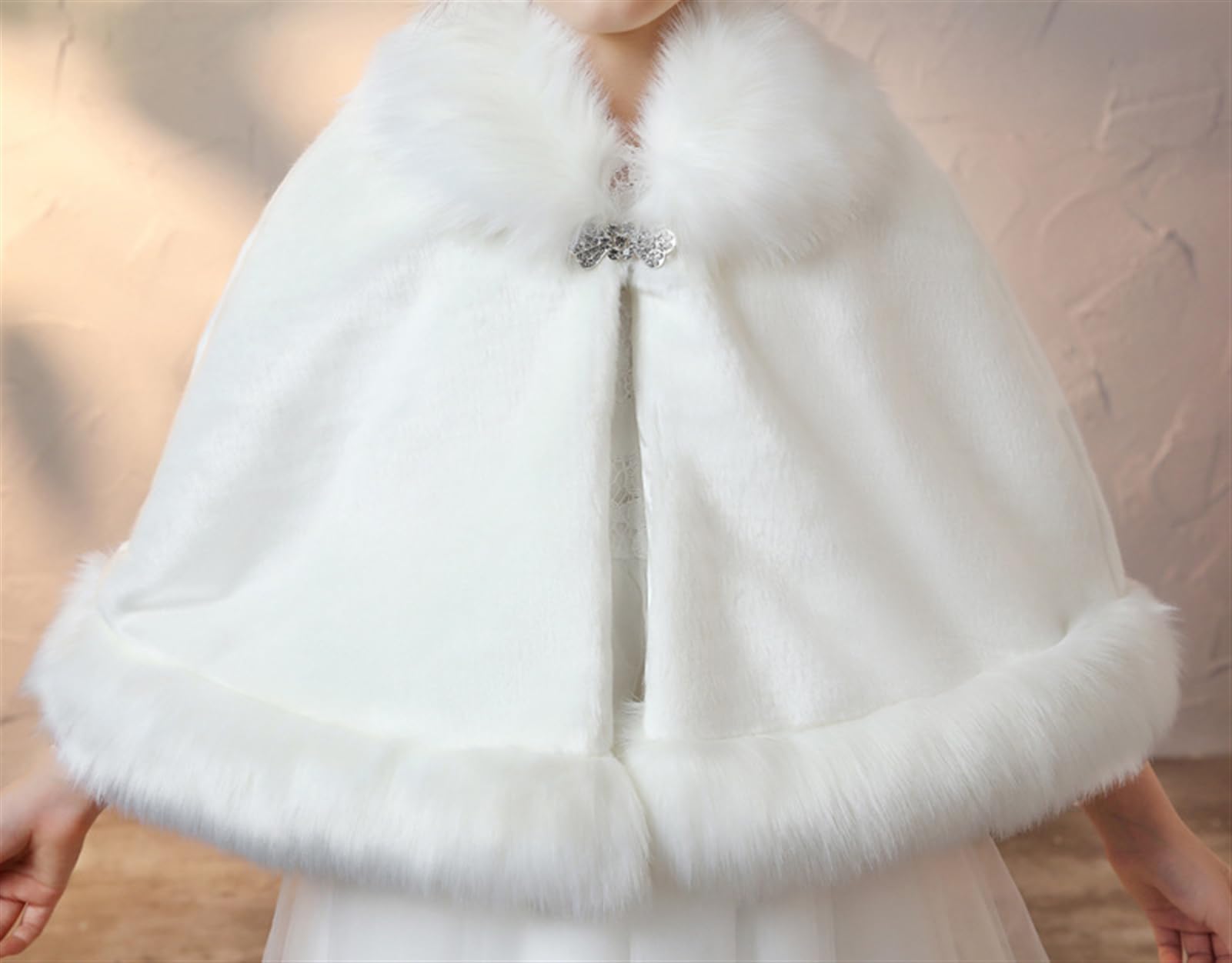 Bolero de Fiesta para Niña Chaqueta Pelo Sintético para Vestido Fiesta Niña Cárdigan Elegante de Ceremonia Abrigo Invierno