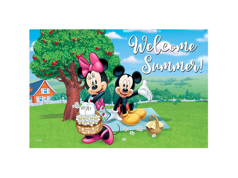 Flagology.com, Doormat, Disney Welcome Summer Doormat - 18" x 30", Outdoor/Indoor, Heavy Duty Recycled Rubber, Non-Slip Backing, Summer