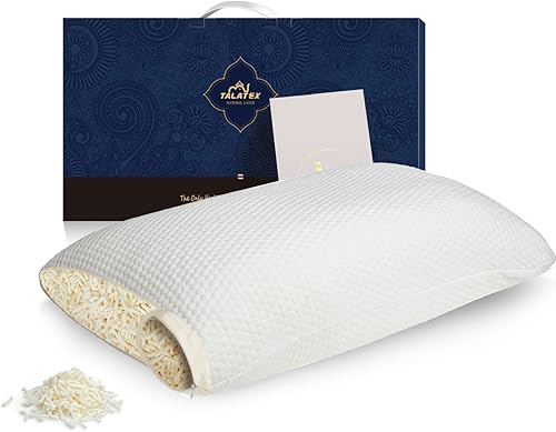 Talatex Talalay - Almohada de látex 100 % natural de alta calidad, ayuda a aliviar la presión, sin productos químicos de espuma viscoelástica,