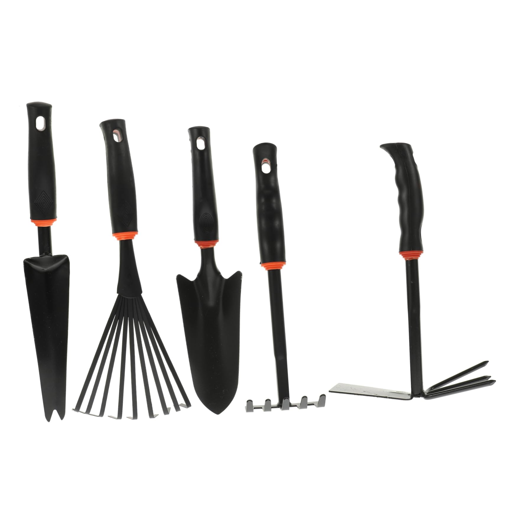 Gartenschaufel 5 Stück Schwarz aus Eisen und Vinyl, Tragbar