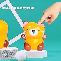 Vista 6 de Lindo panda rojo de levantamiento lento, juguete de mapache Squishys regalo de cumpleaños para niños, alivio del estrés, juguetes Kawaii Squishie