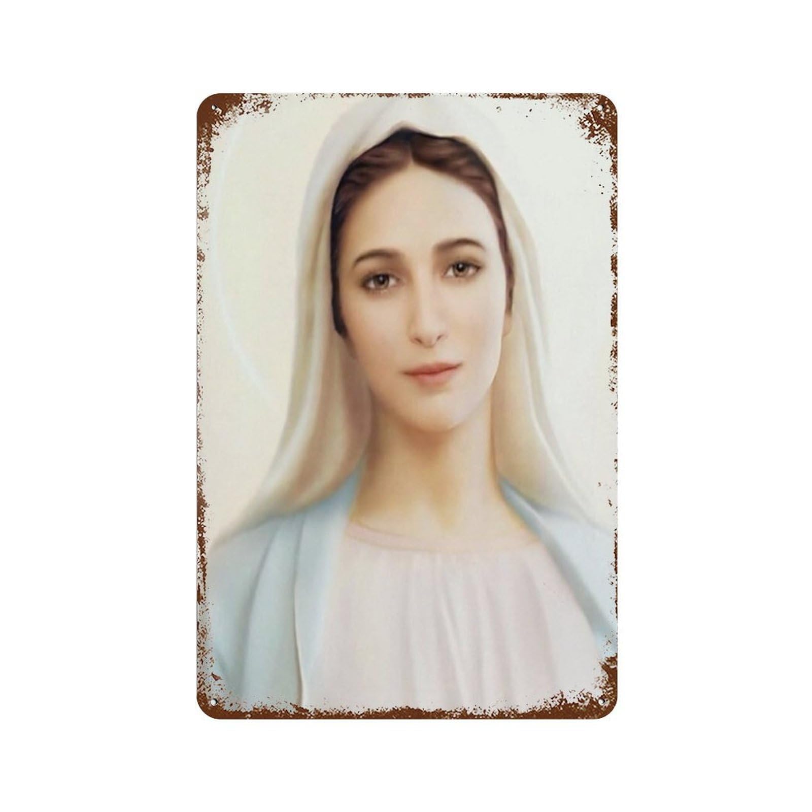 xiaoxiaoshen Our Lady of Medjugorje Wall Decor Art Metal Tin Poster Modern Home Decor Art Home Bar Shop Decorations Vintage Sign 30x20cm