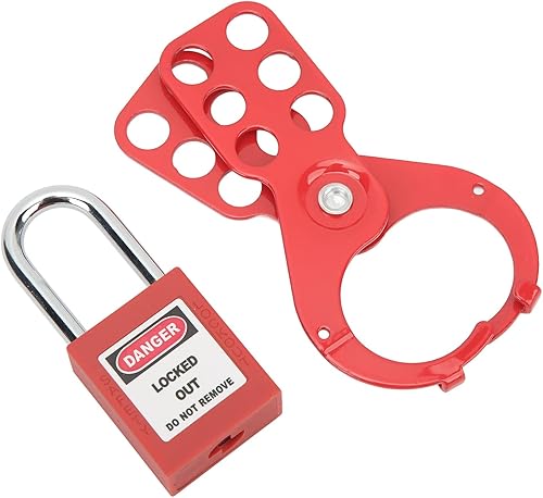 Miniatura 5 de Sonew Kit de etiquetado de bloqueo con cerrojo de seguridad, cerraduras Red Loto, llaves de etiqueta de candado Loto, a prueba de manipulaciones,