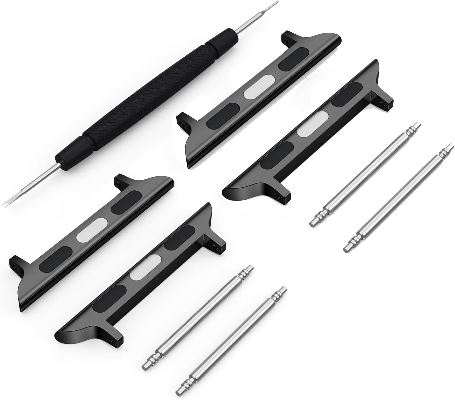 Spring Bar Apple Watch Adapter Connector for Apple Watch, Stainless Steel Connector Replaceable Metal Connection Adapter with Replacement Tool for Apple Watch Bands (Straps 20mm-22mm)
