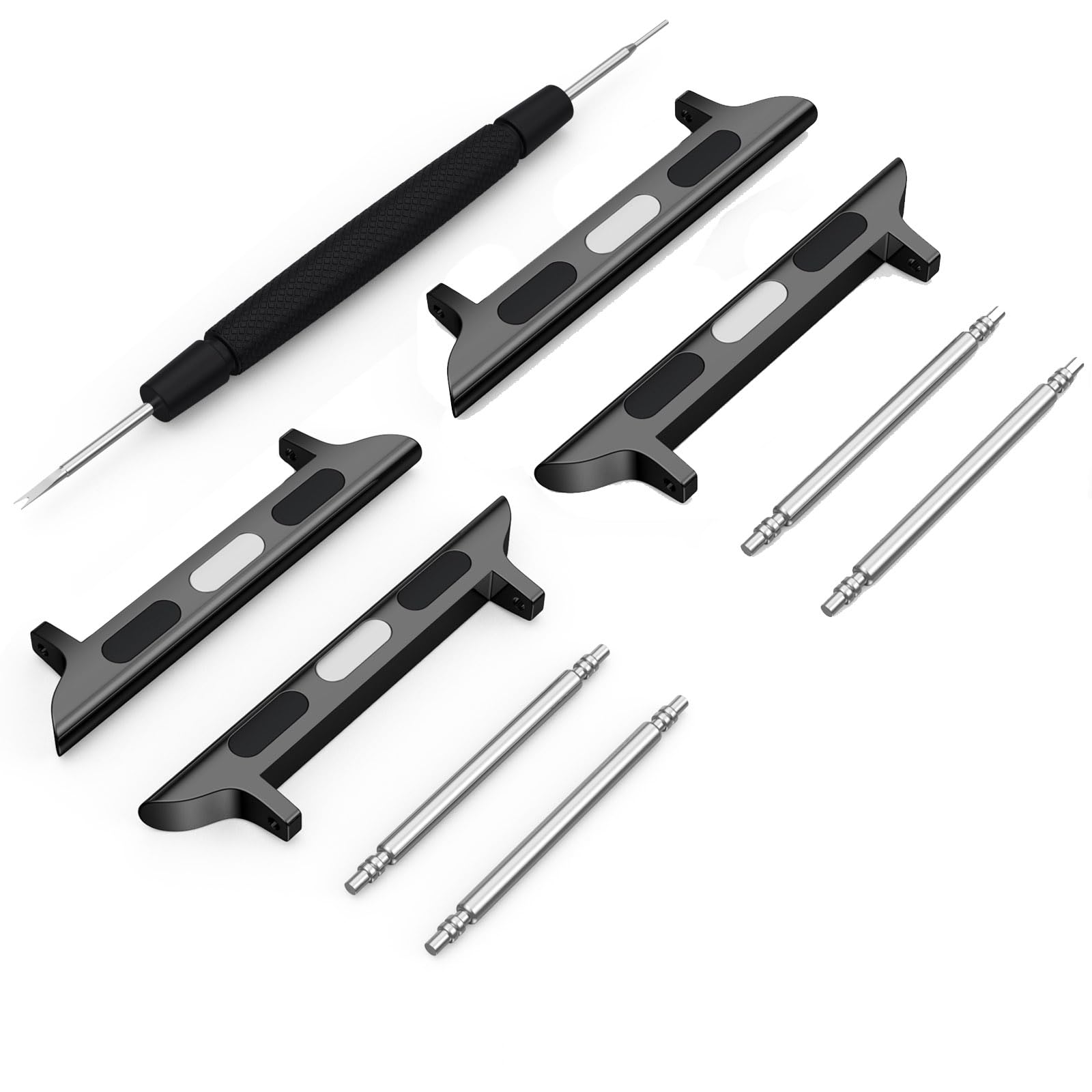 Spring Bar Apple Watch Adapter Connector for Apple Watch, Stainless Steel Connector Replaceable Metal Connection Adapter with Replacement Tool for Apple Watch Bands (Straps 20mm-22mm)