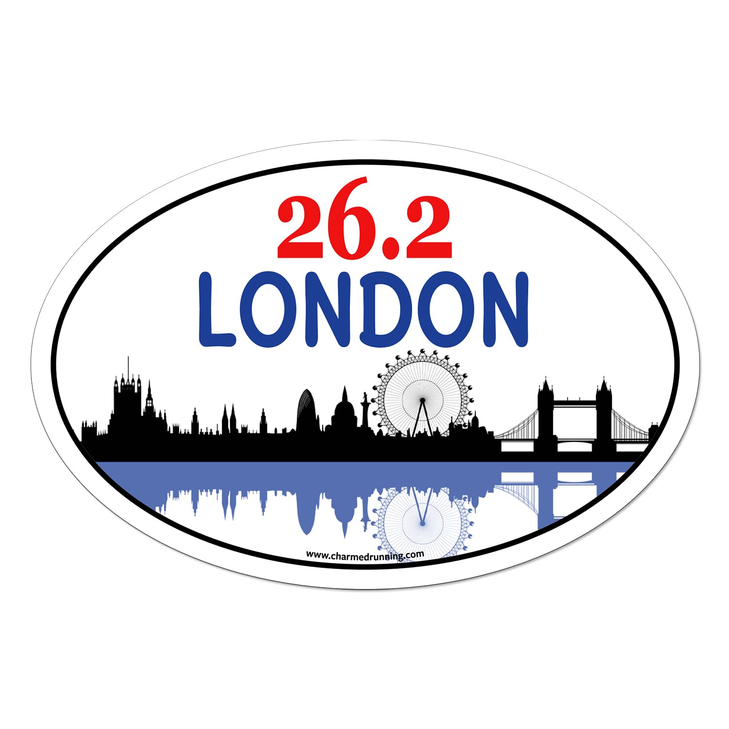 Charmed Running London Marathon 26.2 Skyline Removable Bumper Sticker Window Decal OR Car Magnet (Magnet)