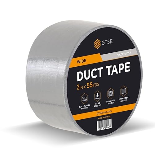 Miniatura 8 de GTSE Cinta adhesiva negra, rollo ancho, 3 pulgadas x 55 yardas (164 pies), resistente, impermeable, paquete de 16 rollos