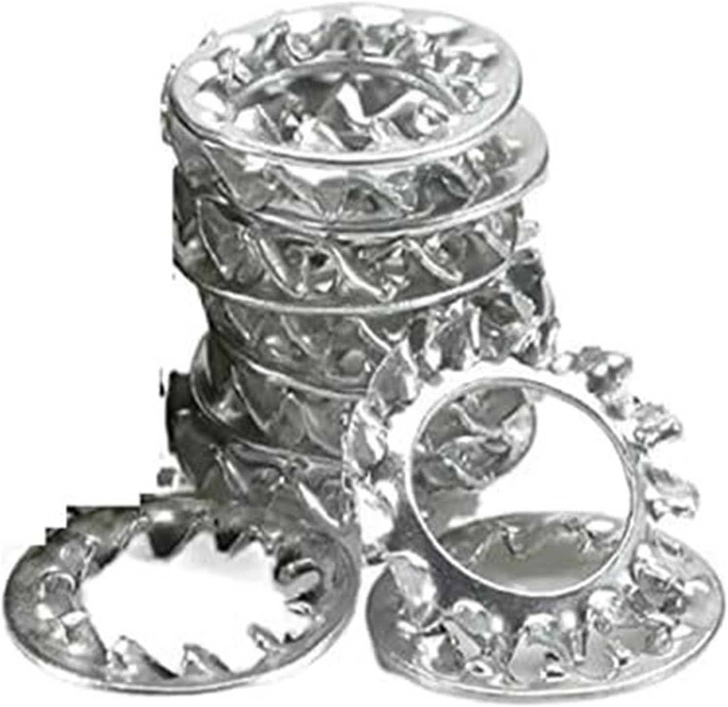 M3-M12 External Teeth/Internal Teeth Serrated Lock Washers White Zinc, and resistance (Size : 50Pcs M8, Color : External Teeth) (Color : External Teeth, Size : 100Pc ( Color : External Teeth , Size :