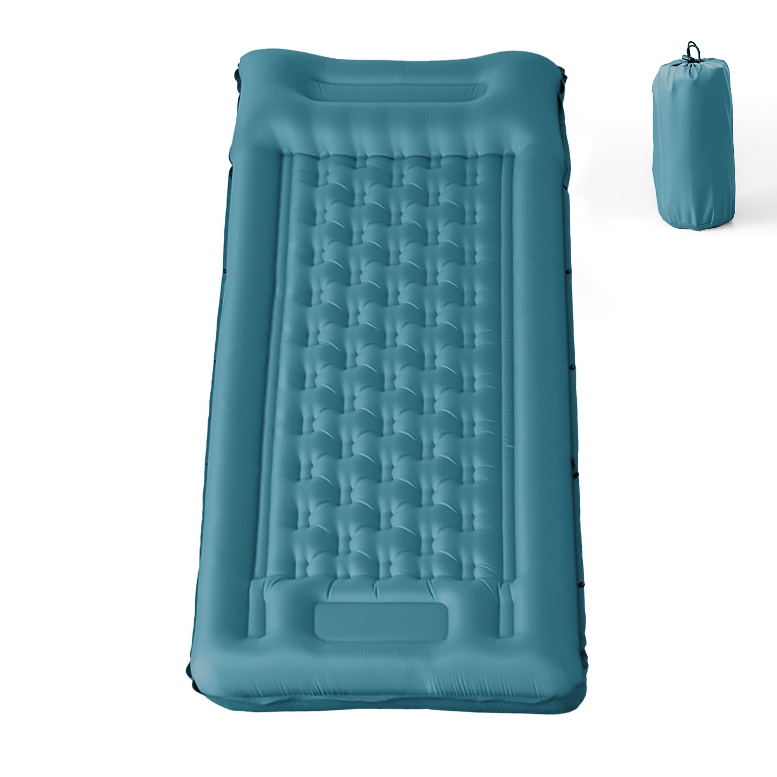 Isomatte Camping mit integrierter Fußpumpe 8cm Dicke Aufblasbare Campingmatte Outdoor, Wasserdicht & Reißfest 50D Nylon – Ultraleicht Luftmatratze für Zelt, Wandern & Gästebett