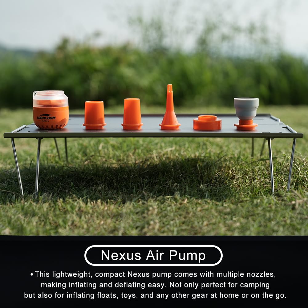 Soomloom Nexus Pompe à air micro électrique Gonfleur/dégonfleur ultra-compacte de type C pour matelas de camping et équipement d'extérieur