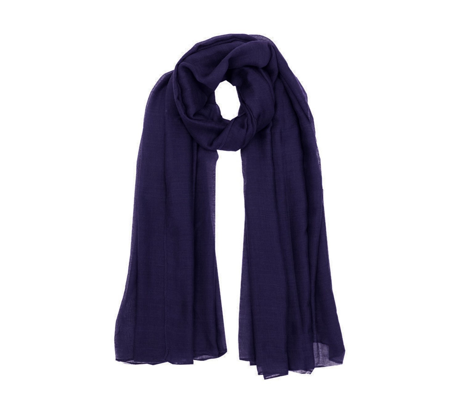 World of Shawls Ladies Large Plain Sarong Scarf Dress Wrap Cover Up Beachwear Swimwear (Navy Blue)
