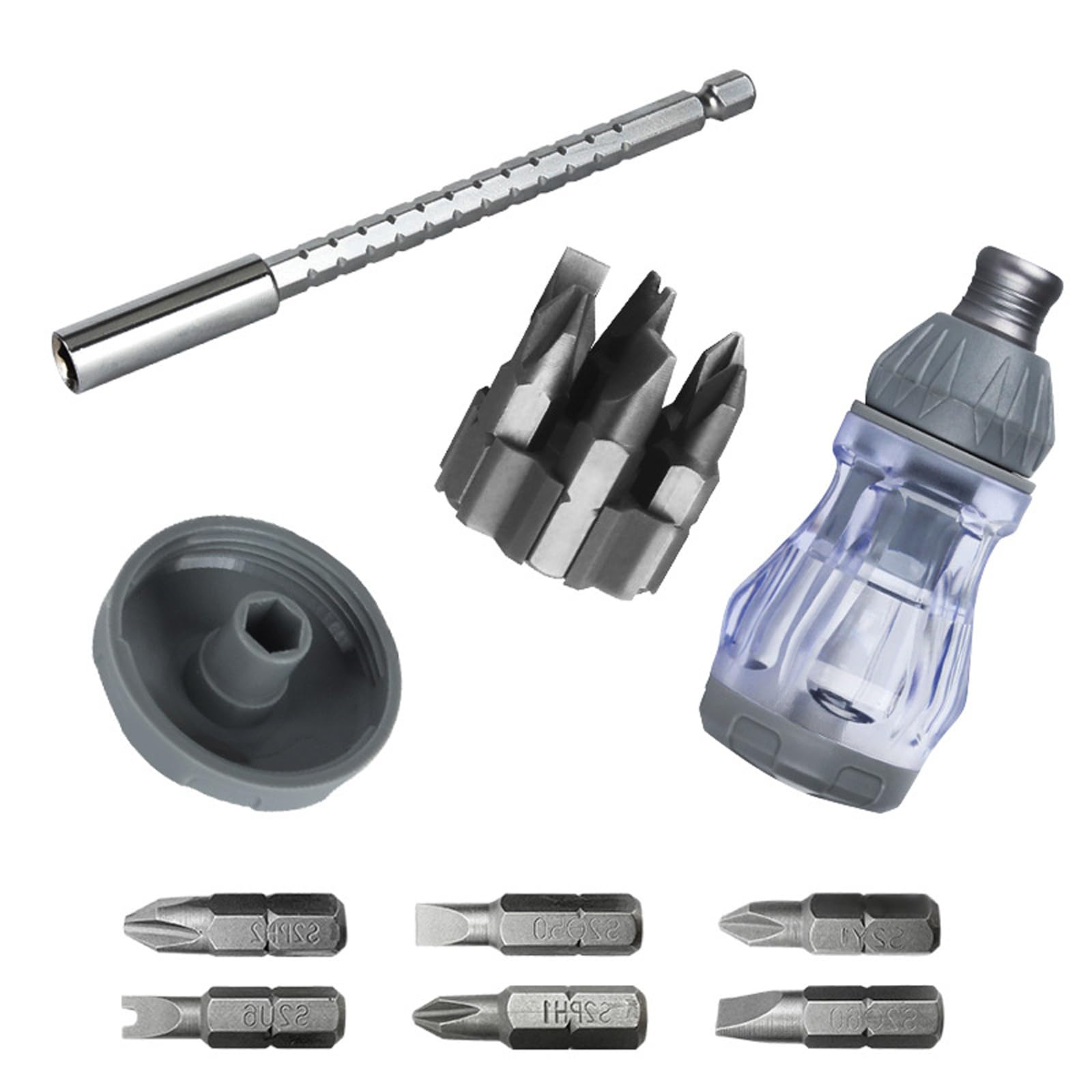 Tsophreniq Practical Ratcheting Screwdriver Set Featuring 12 Steel Bit And Ergonomic Grip For Accuracy Work Bit Holders Screwdriver Set