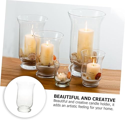 Miniatura 8 de Candelabro de cristal Lámpara de vidrio Sombra Decoración de mesa Jarrones transparentes para flores Candelabros de vidrio Candelabros de vidrio