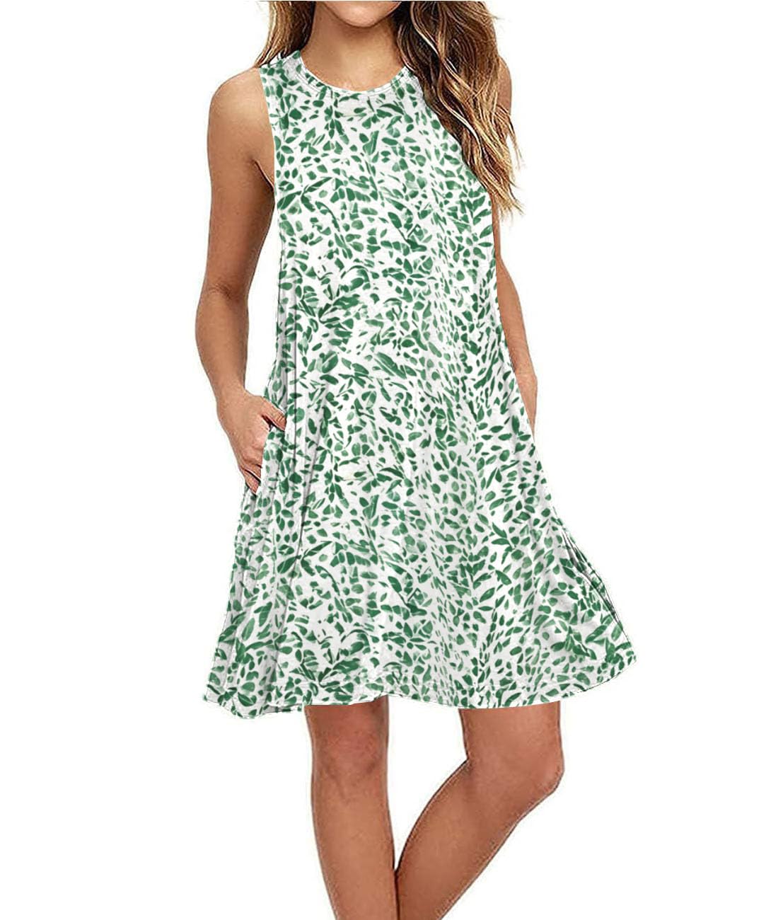 Summer Dresses for Women Casual Sleeveless Swing Sundress with Pockets