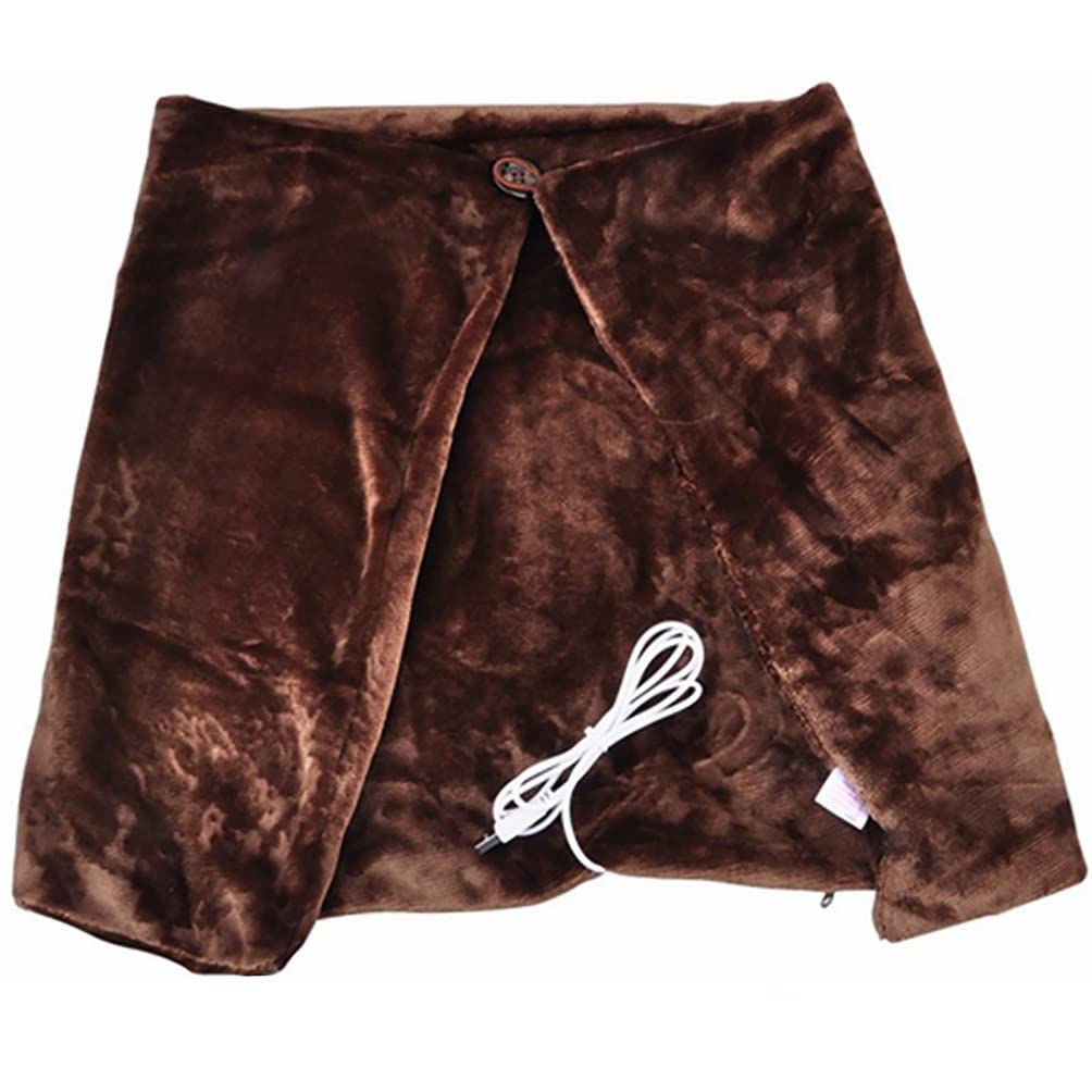 Elektryczny koc grzewczy USB, ciepły szal, koralowy polar, przenośny koc grzewczy do domu, biura, samochodu, brązowy, 45 x 80 cm
