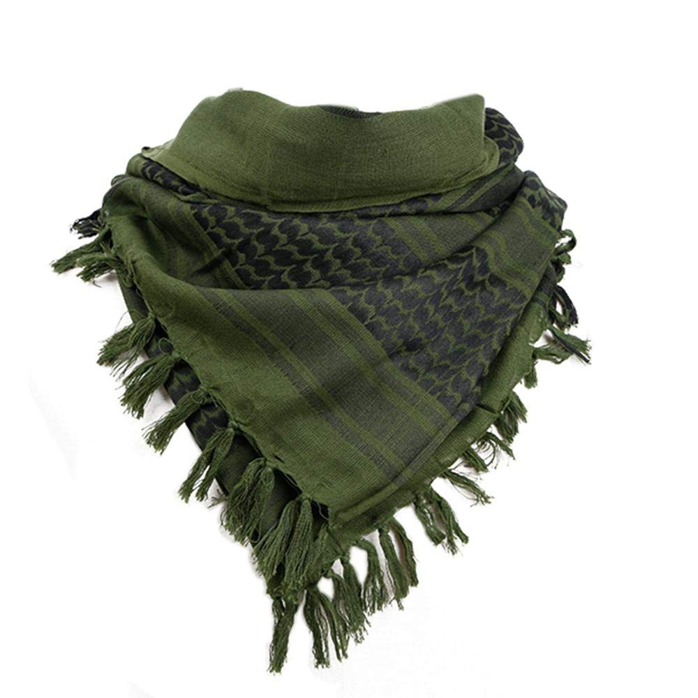 Men's and Women's Cotton Scarf, Multi-Purpose Arafat Desert Scarf Stylish and Breathable Arafat Scarves Multicolour Free Size Cotton Scarf for Warm and Cold Protection (Green)