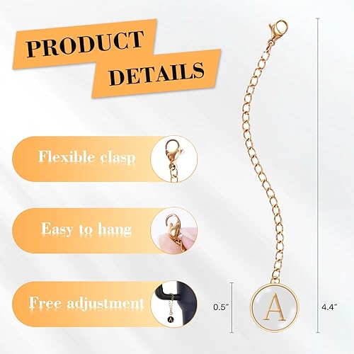 Miniatura 6 de Ascooks 5 Pcs Letter Charms Accessories for Tumblers with Handle A-Z ID Initial Name ID Personalized Handle Cup Accessories